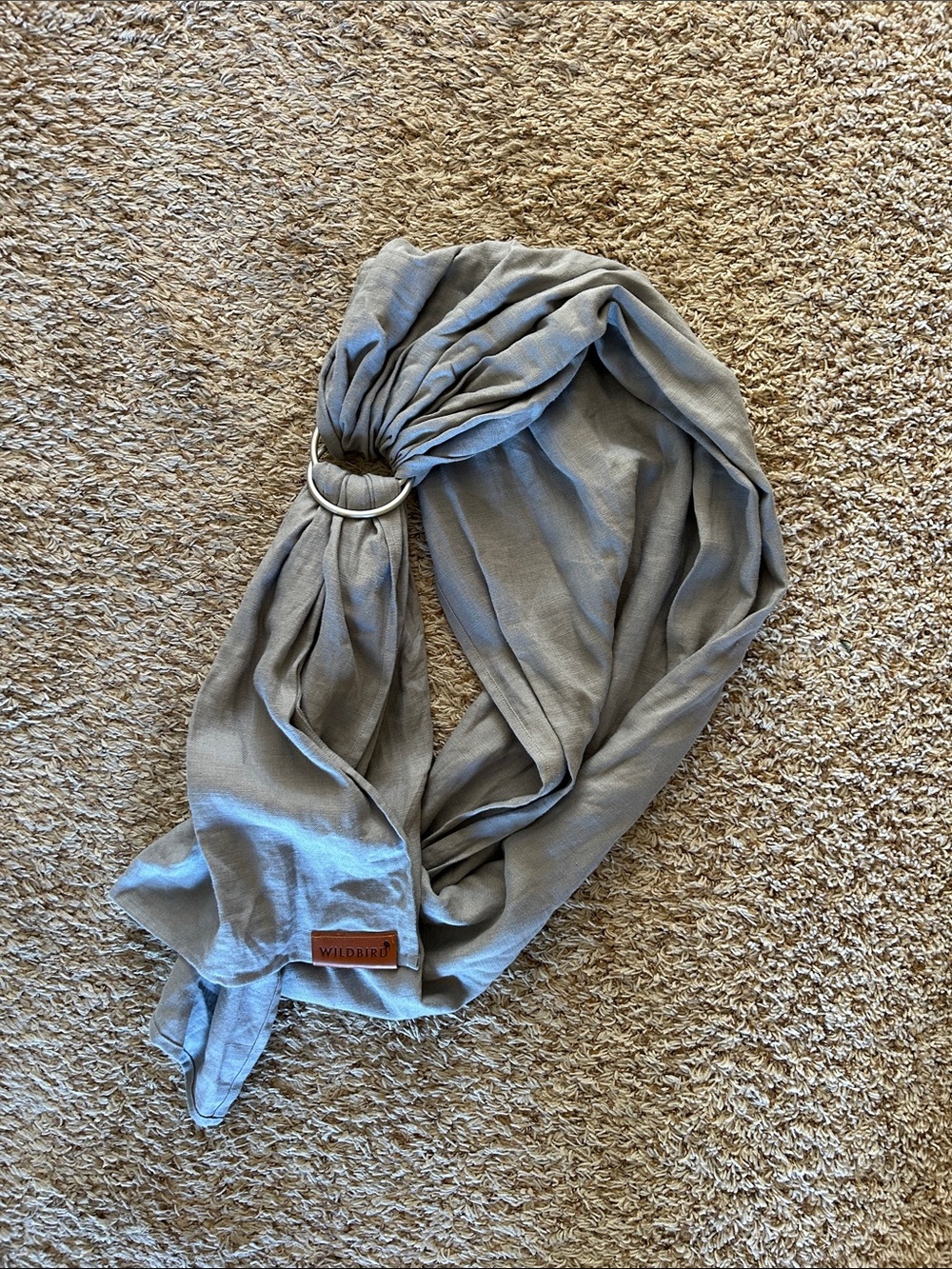 WildBird Light Gray Linen Ring Sling